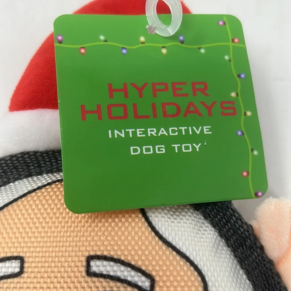 Hyper Holidays Christmas Santa Claus Face Interactive Dog Toy
